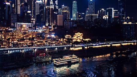 Majestic Cityscape at Night wallpaper