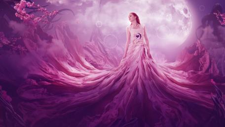 Dreamlike Enchantment in Purple Realm wallpaper