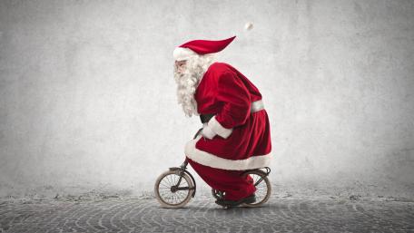 Santa Claus Rides Into the Holiday Fun wallpaper