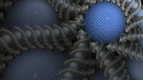 Intricate Blue and Grey Fractal Design wallpaper