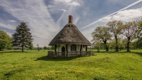 Charming Cottage in a Lush Meadow wallpaper