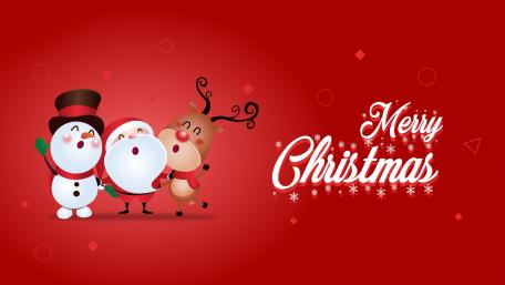 Festive Cheer with Santa and Friends wallpaper