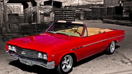 Classic Red Buick Skylark Convertible Beauty wallpaper