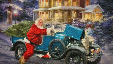 Vintage Xmas card wallpaper