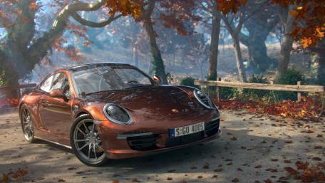 Elegant Autumn Drive with a Porsche 911 wallpaper