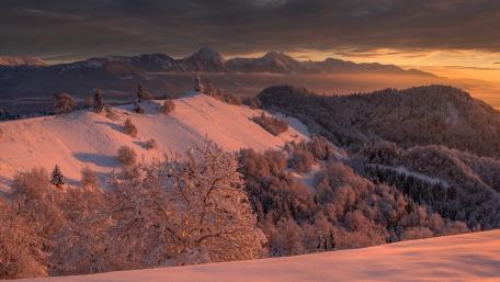 Church of St. Primus and Felician in the distance wallpaper