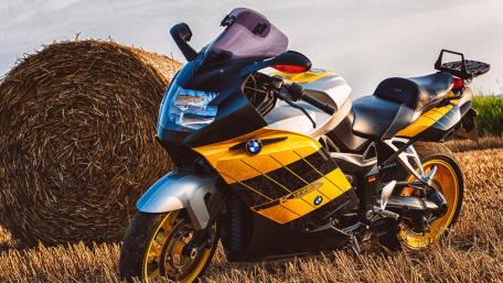 BMW Motorcycle by Hay Bales in Stunning 4K Quality wallpaper