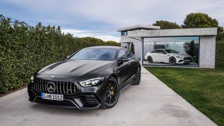 Sleek Mercedes Sports Car in Modern Setting wallpaper