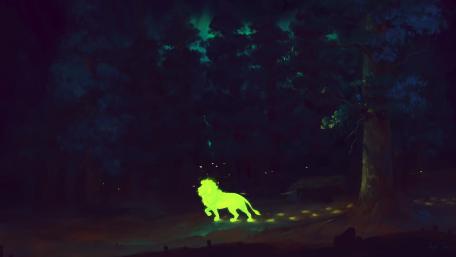 Glowing lion wallpaper