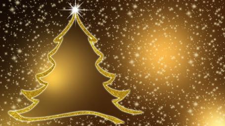 Golden Christmas Tree Wallpaper for Festive Vibes wallpaper