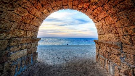 Mediterranean Sea from Caesarea wallpaper