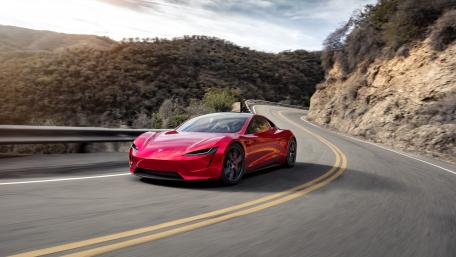 Red Tesla Roadster wallpaper