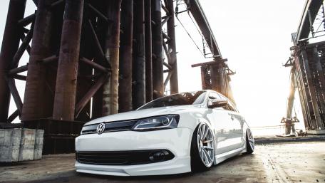 Volkswagen in Urban Industrial Setting wallpaper