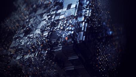 Dark Geometric Dreams in 3D Art wallpaper
