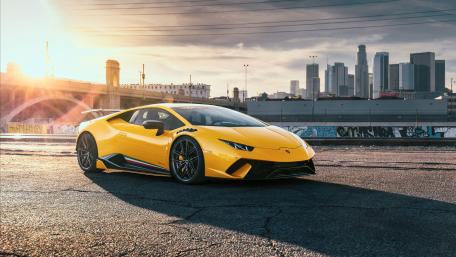 Sunset Dreams with a Lamborghini Huracan wallpaper