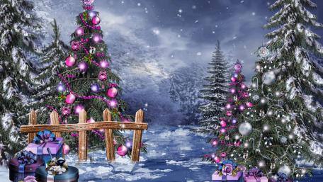 Enchanted Winter Christmas Wonderland wallpaper
