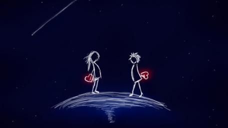 Whimsical Love Under a Shooting Star wallpaper