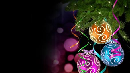 Festive Christmas Baubles in 4K wallpaper
