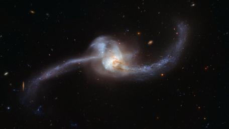 Galactic Dance of Interacting Galaxies in Space wallpaper