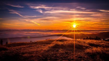 Stunning Sunset Over Serene Landscape wallpaper