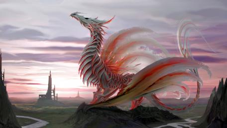 Pink dragon wallpaper