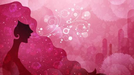 Elegant Silhouette in Pink Hues wallpaper