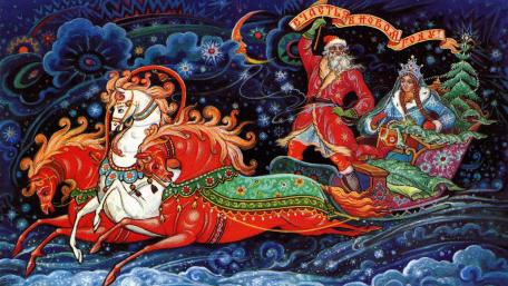 Festive Santa Claus Artwork for Christmas Magic wallpaper