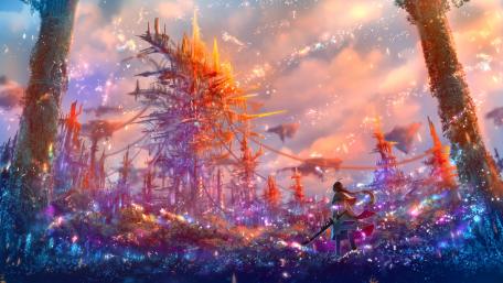 Warrior's Odyssey in a Mystic Realm wallpaper