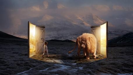 Door in the middle of nowhere wallpaper