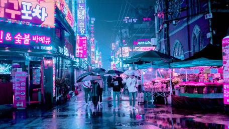 Neon Seoul wallpaper