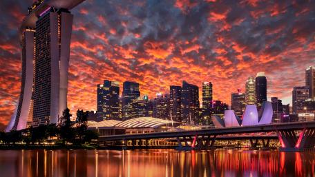 Marina Bay Sands sunset wallpaper