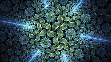 Mesmerizing Symmetry of Glowing Fractals wallpaper