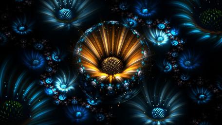 Radiant Blossoms in 3D Glow wallpaper
