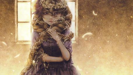Mystical Maiden in Sunlit Serenity wallpaper