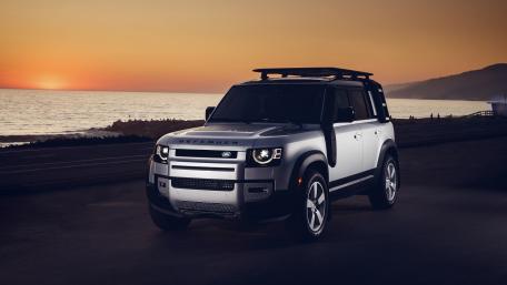 Sleek Defender Under Sunset Skies wallpaper