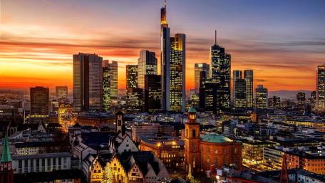 Frankfurt at dusk wallpaper