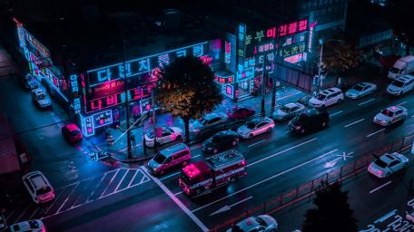 Neon Nights Cityscape wallpaper