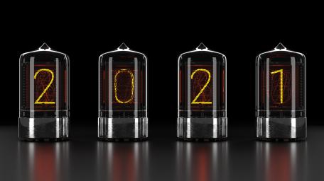 Glowing 2021 in Nixie Tubes wallpaper