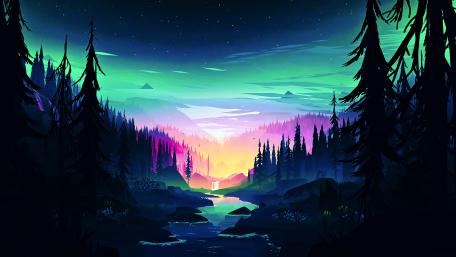 Magical forest wallpaper
