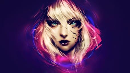 Mystic Gaze in Neon Lights wallpaper