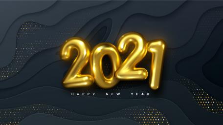 Gold 2021 Happy New Year wallpaper
