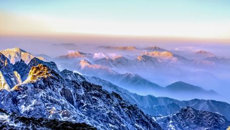 Mountain Majesty at Winter Dawn wallpaper
