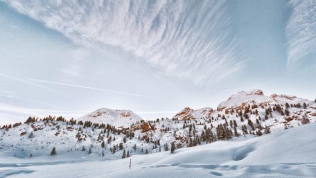 Stunning Snowy Mountain Landscape in Winter Beauty wallpaper