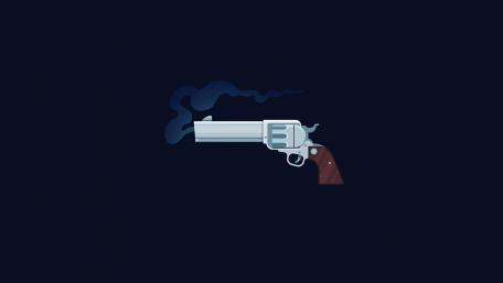 Smoke from a Silver Pistol in Action wallpaper