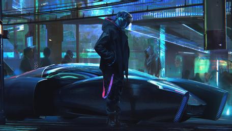 A Glimpse into the Neon Future wallpaper