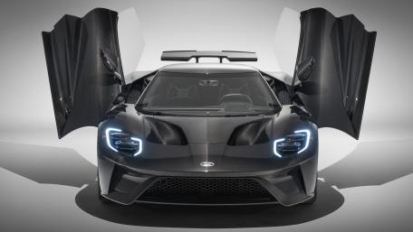 Sleek Elegance of the Ford GT in Black wallpaper