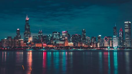 Chicago at night wallpaper