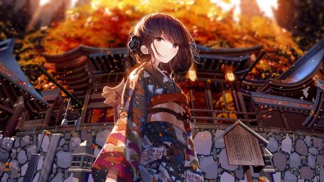 Oriental anime girl wallpaper