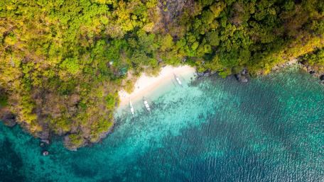 Tropical Cove Serenity Aerial View wallpaper