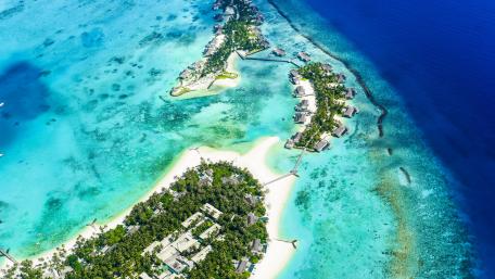 Stunning Caribbean Island Aerial View wallpaper